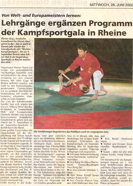 Michael Rohde und J&uuml;rgen Kanngie&szlig;er auf der Rheine(n) Kampfsportgala 1999